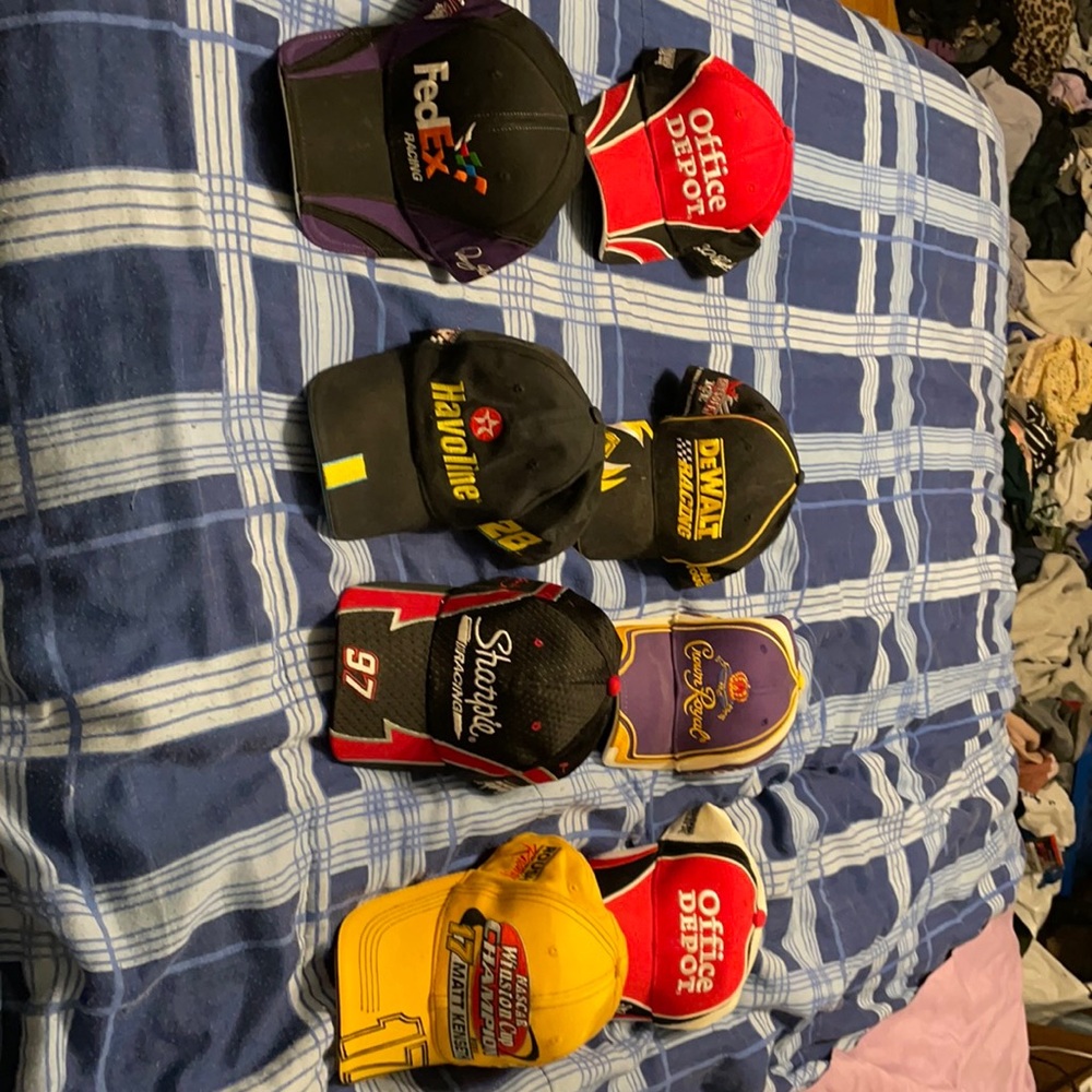 Various vintage NASCAR caps (Circa 2002-08)